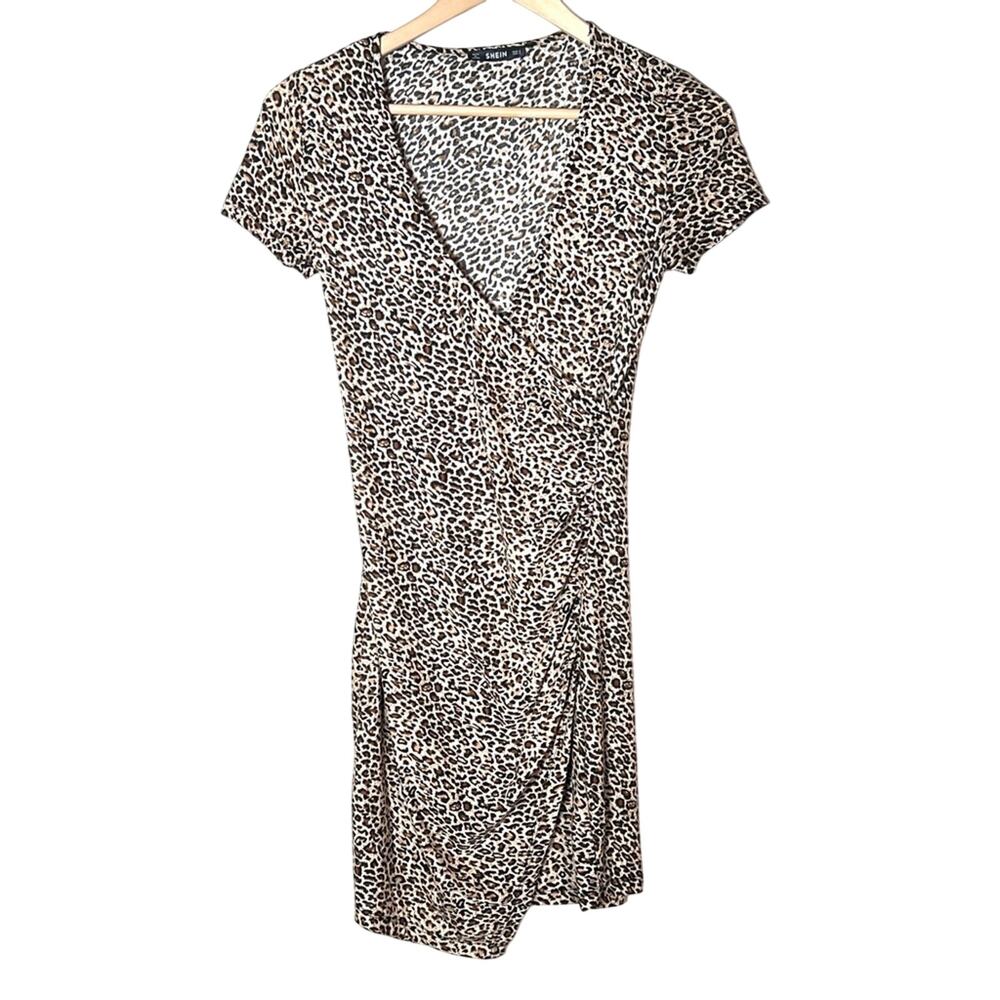 SHEIN brown and black leopard print dress size small S B175